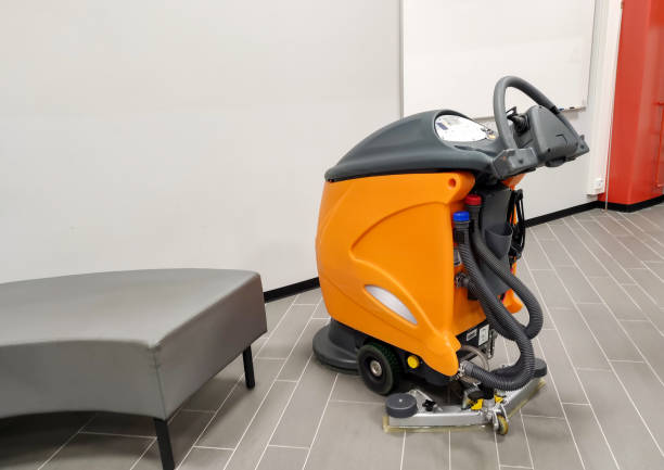 istock Scrubber dryer, working equipment in cleaning. 1972580076