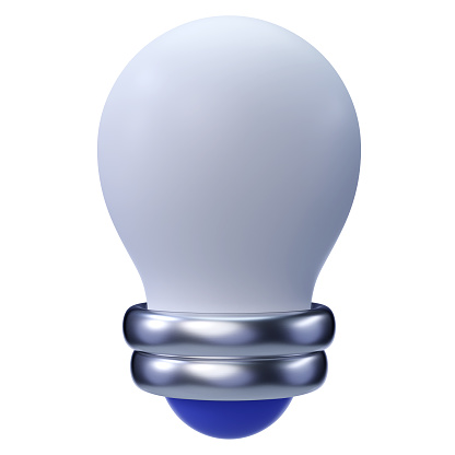 3d Illustration glass bulb with metal cap