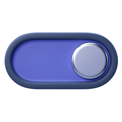 3d Illustration Toggle-on with silver button