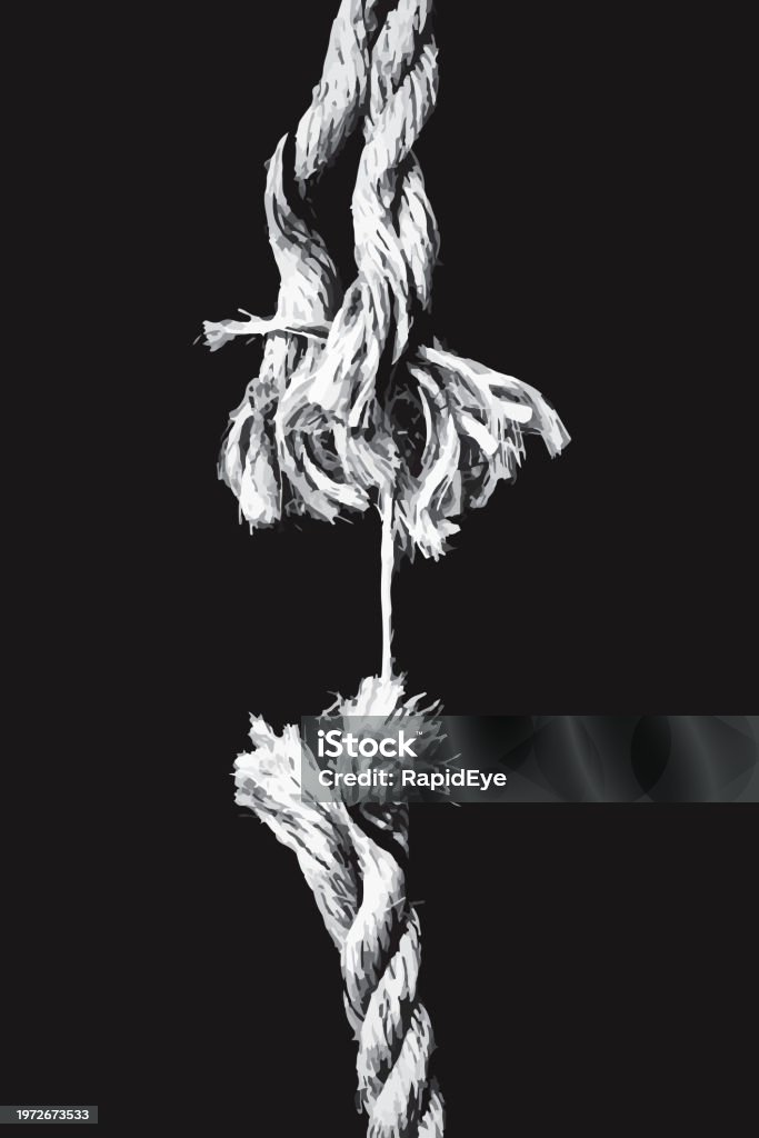 Weak Rope Thread 2d Damaged Rope Down To Its Last Thread About To Snap Stock Illustration ...