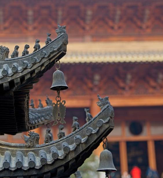 Beijing, China-1 Nov 2024: The ancient building in Zhaigong Temple n Temple of Heaven, Beijing city, China
