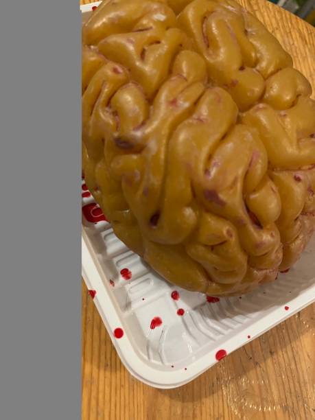 istock Plastic Halloween brain with fake blood. 1972680353