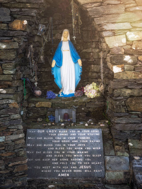 Shrine dedicated to The Blessed Virgin Mary. At the base of the shrine is a small well known locally as Tobairin Holy Well.
