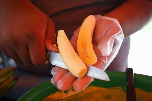 Preparation for making pisang goreng