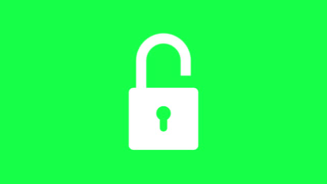 Closing and opening lock. Padlock icon animation