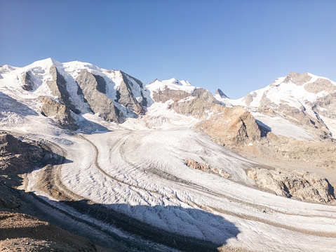 Glacier in summer in the Swiss Alps