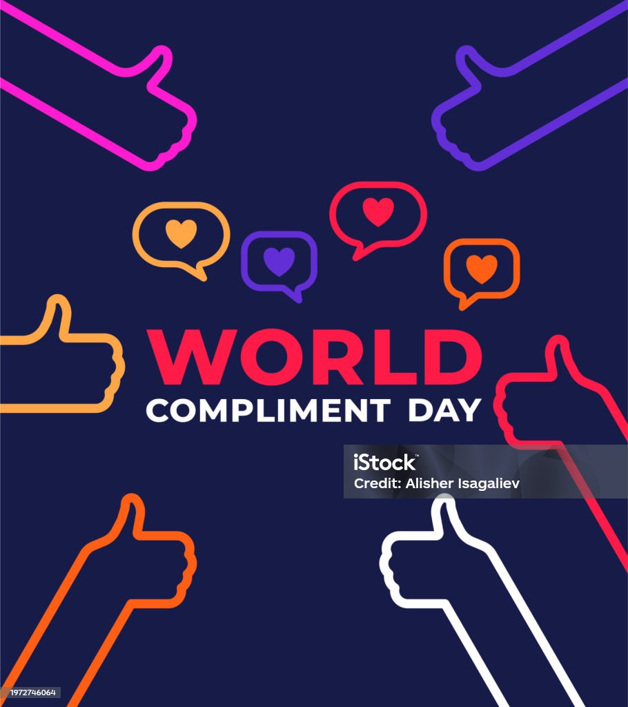 Coplament Vector Vector Poster World Compliment Day Stock Illustration - Download Image ...