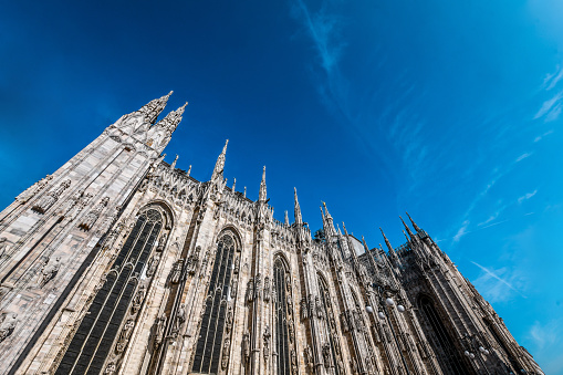 Beautiful Ornamented Facade of Duomo In Milan, Italy