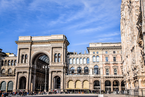 Gallerie Vittorio Emanuele II Next To Duomo In Milan, Italy.