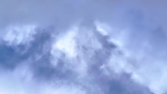 Sky only cloudscape time lapse of flowing fluffy cloud