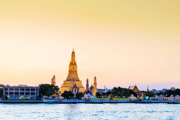 istock Wat Arun Temple of Bangkok view during sunset dusk 1972822494