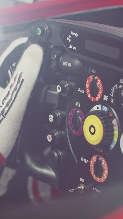 Young sportsperson holding steering wheel in car