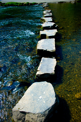 Peak District National Park Derbyshire England UK Valley of the River Dove Footpath Dovedale - Stepping Stones