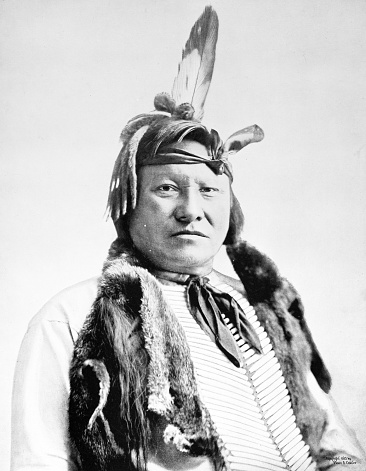 Portrait of common people from 1894: Rain-In-The-Face, Sioux