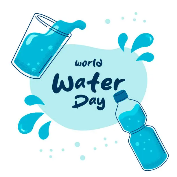 Vector illustration of Vector post template world water day illustration