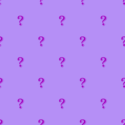 Pattern of purple question mark on lavender background