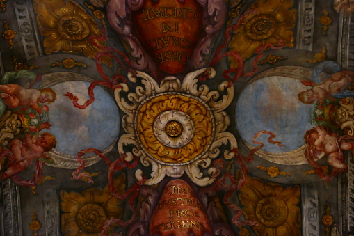 Painted ceiling of the Church of Saint Nicholas and Saint Peter, Valencia, Spain