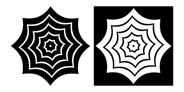 Black and White Cobweb Icons. Design Elements Set. Vector Art.
