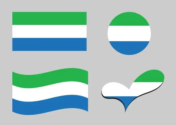 Vector illustration of Flag of Sierra Leone