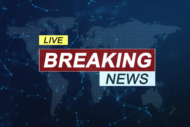 istock Breaking news live broadcast graphic with world map and digital connections. 3D Rendering 1972945144