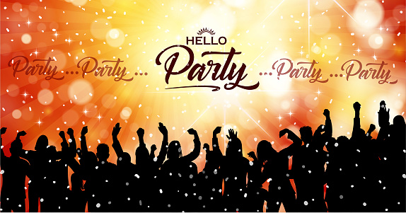 Drawn of vector winter party sign. This file of transparent and created by illustrator CS6