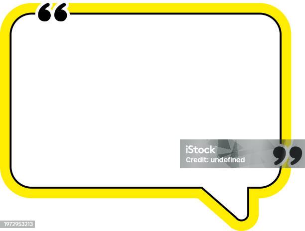 Quote Box Frame Speech Bubbles With Quotation Marks Blank Text Message ...