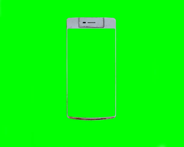 istock Mockup smart phone old generation and green screen Transparent and Clipping Path isolated. 1972971669