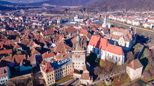 istock Birds eye view over Sighisoara city. 1972977460