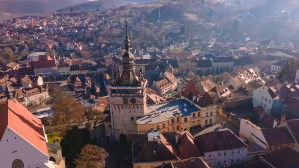 istock Birds eye view over Sighisoara city. 1972977471