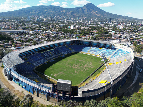 Aerial view of the Cuscatlan Stadium in  San Salvador