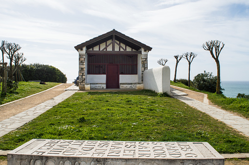 Beautiful panorama of the Basque coast from the Madeleine chapel in Bidart