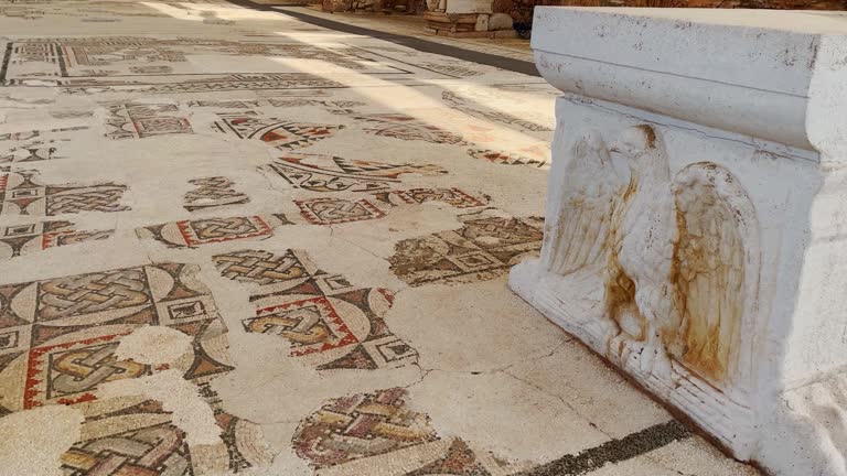 Sardis Synagogue - Sardis was an ancient city best known as the capital of the Lydian Empire - The main hall of the Sardis Synagogue - The Sardis Synagogue is a synagogue located in Manisa Province, Turkey stock video