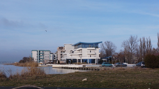 An Apartment complex overlooking riverside