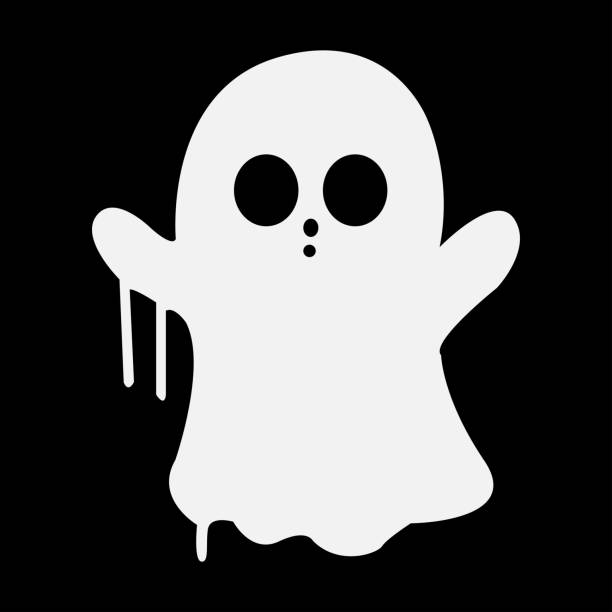 istock White ghost icon. Terrible character tries to scare, raises his hands up. Halloween and scary autumn holiday. Cartoon flat vector illustration 1973049244
