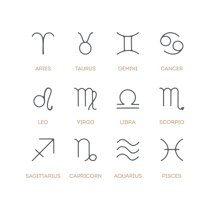 Set of zodiac signs icons. Vector illustration zodiac signs