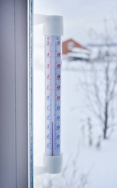 istock Alcohol street thermometer. The temperature meter. The temperature is low outside. 1973068986