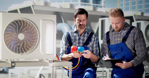 Industrial Air Conditioning Technician stock photo