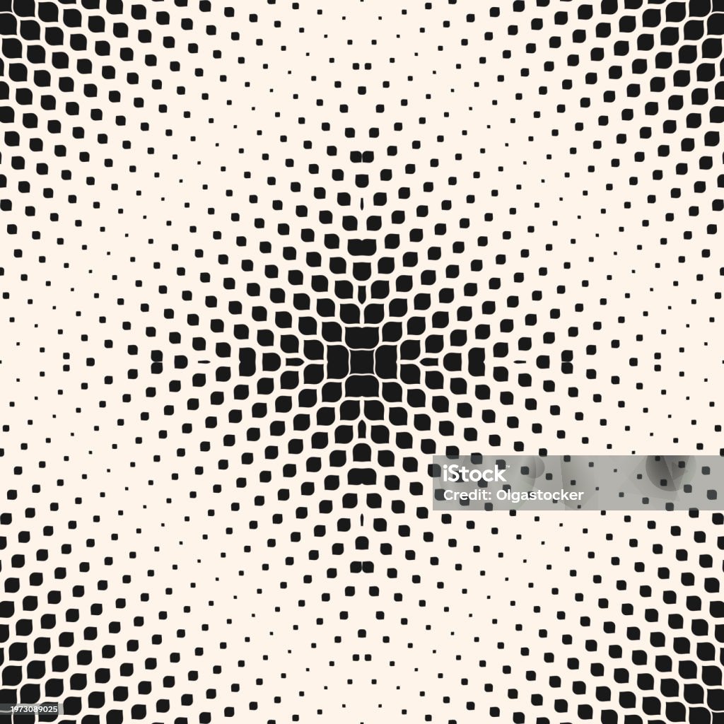 Vector Seamless Pattern Texture With Halftone Effect Radial Square ...