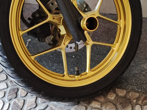 Gold motorcycle rims