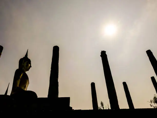 Photo of buddha statue in bangkok thailand, digital photo picture as a background