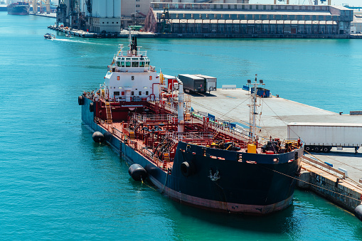 Oil tanker in port of Spain