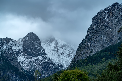 Wettersteingebirge,Grainau,Garmsich-Patenkirchen,Bavaria,Germany, on a cold September day.