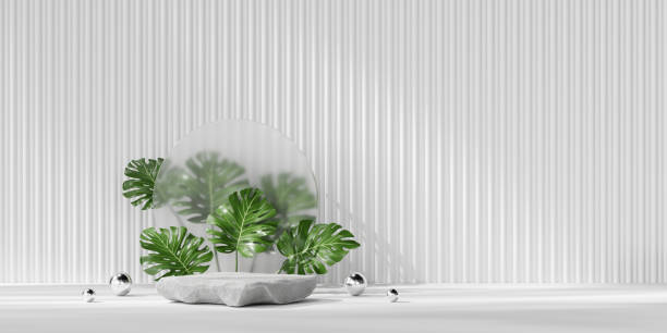 istock Podium White For Product Display Showcase Advertising 3D Rendering Without AI Generated 1973203084
