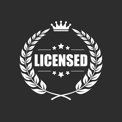 Officially licensed product vector icon over black background