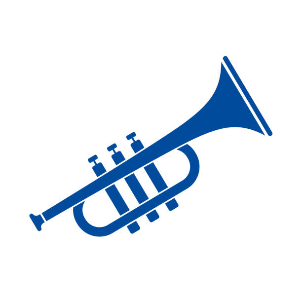 horn vector icon - trumpet bugle cornet cartoon stock-grafiken, -clipart, -cartoons und -symbole