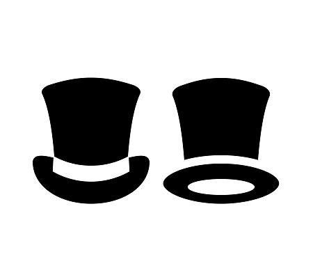 Tophat vector icons isolated on white background