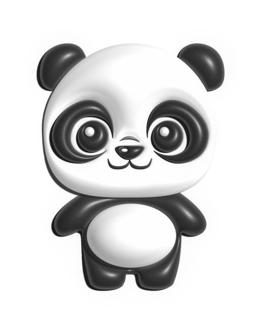 istock Cartoon cute panda. 3D illustration. Isolated on a white background 1973410792