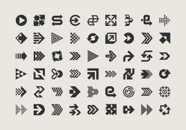 Vector illustration of Arrow Icons Design Elements Collection