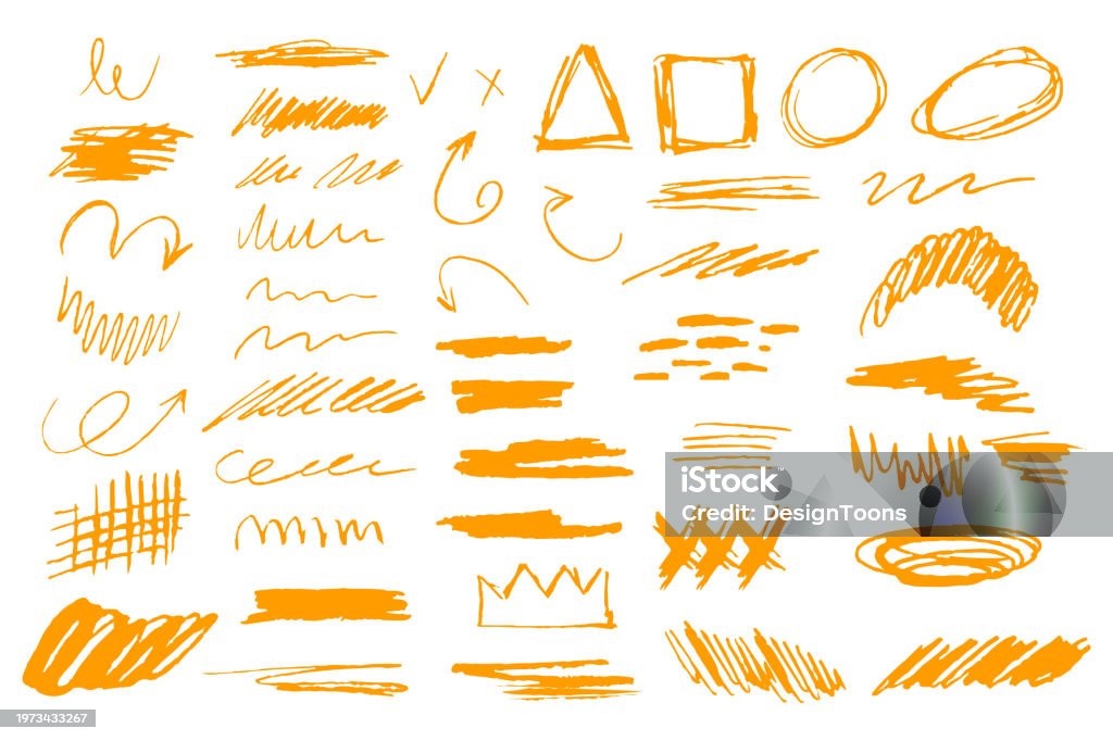 Crayon Simple Line Crayon Lines And Strokes Doodle Pencil Lines And Grunge Chalk Drawings ...
