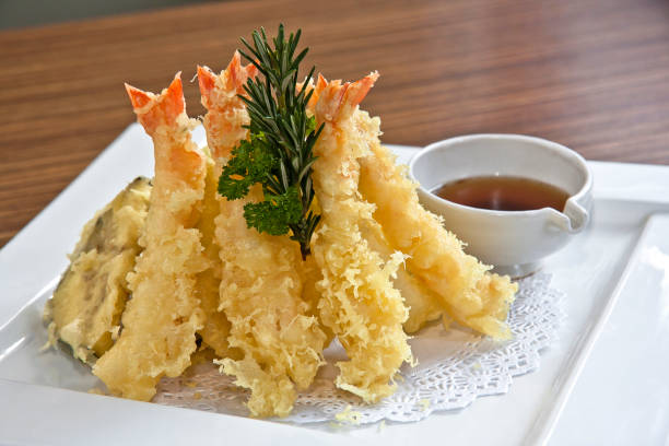 istock Shrimp and vegetable tempura with soy sauce or balsamic vinegar 1973436385